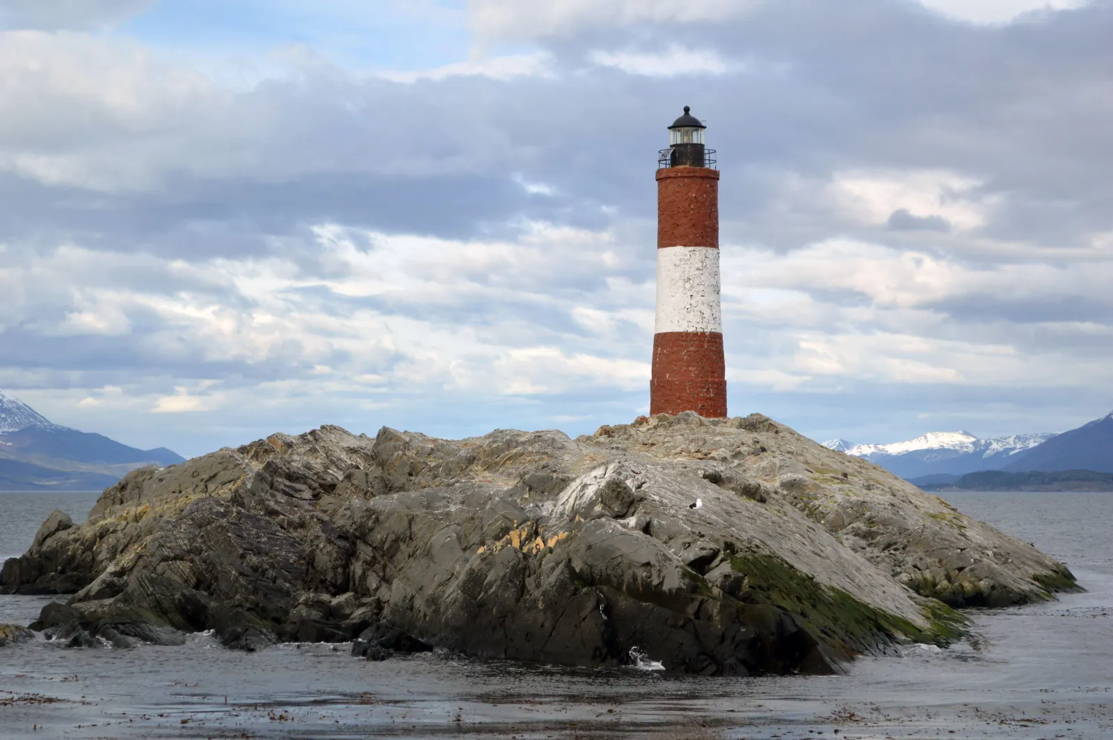 Les Éclaireurs Lighthouse on its rocky islet in the Beagle Channel