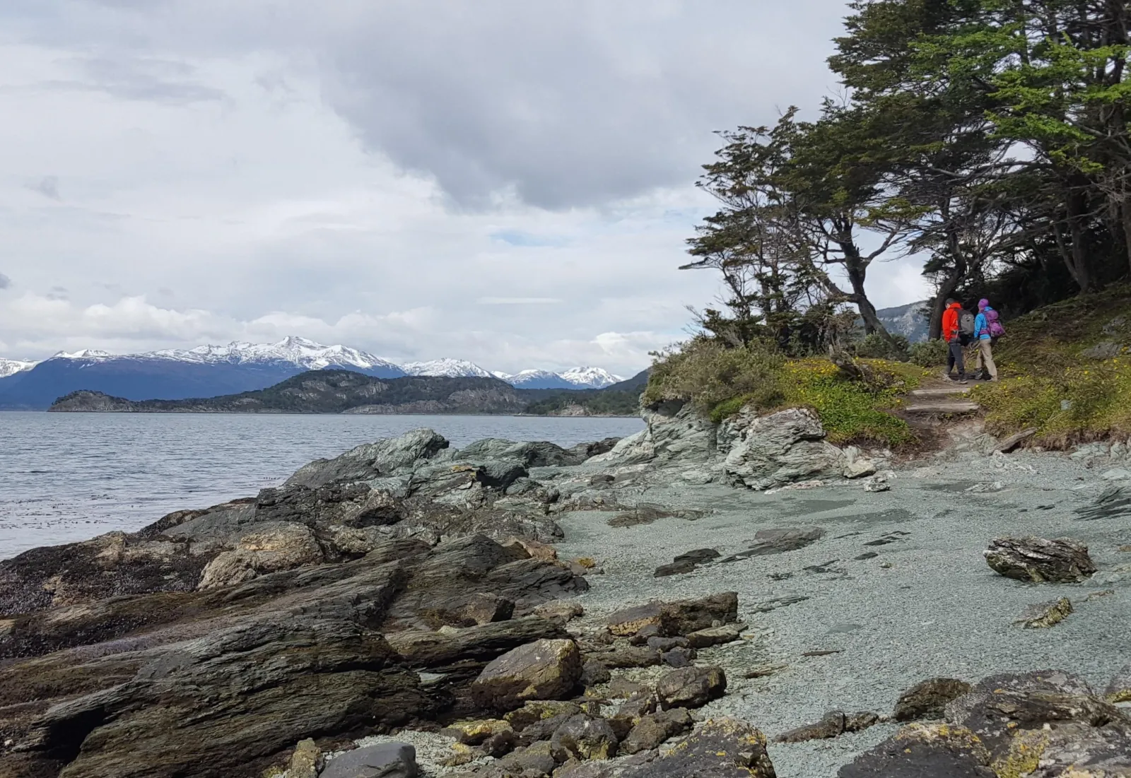 Rocky Beagle Channel shoreline on the coastal trail